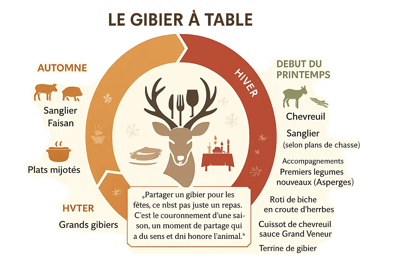 <strong>Tableau de chasse automnale avec différents gibiers</strong>