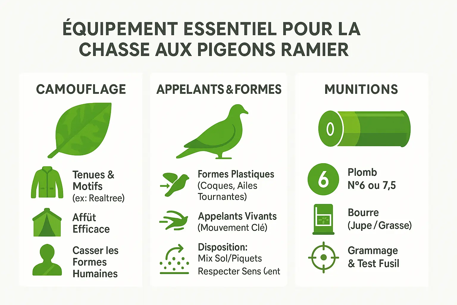 Équipement de chasse à la palombe