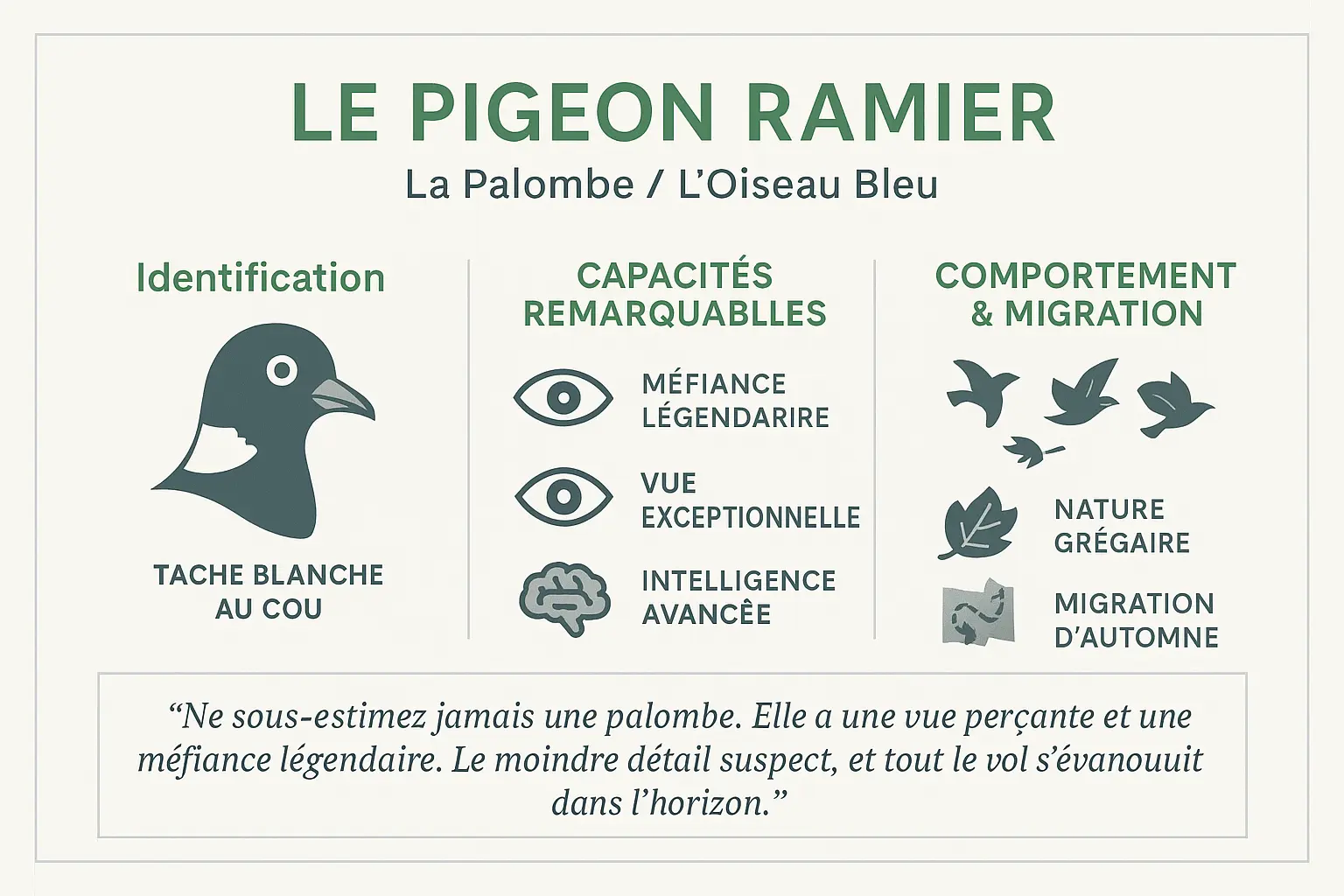 Pigeon ramier en vol
