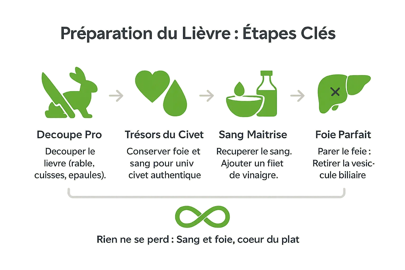 Préparation d'un lièvre pour civet