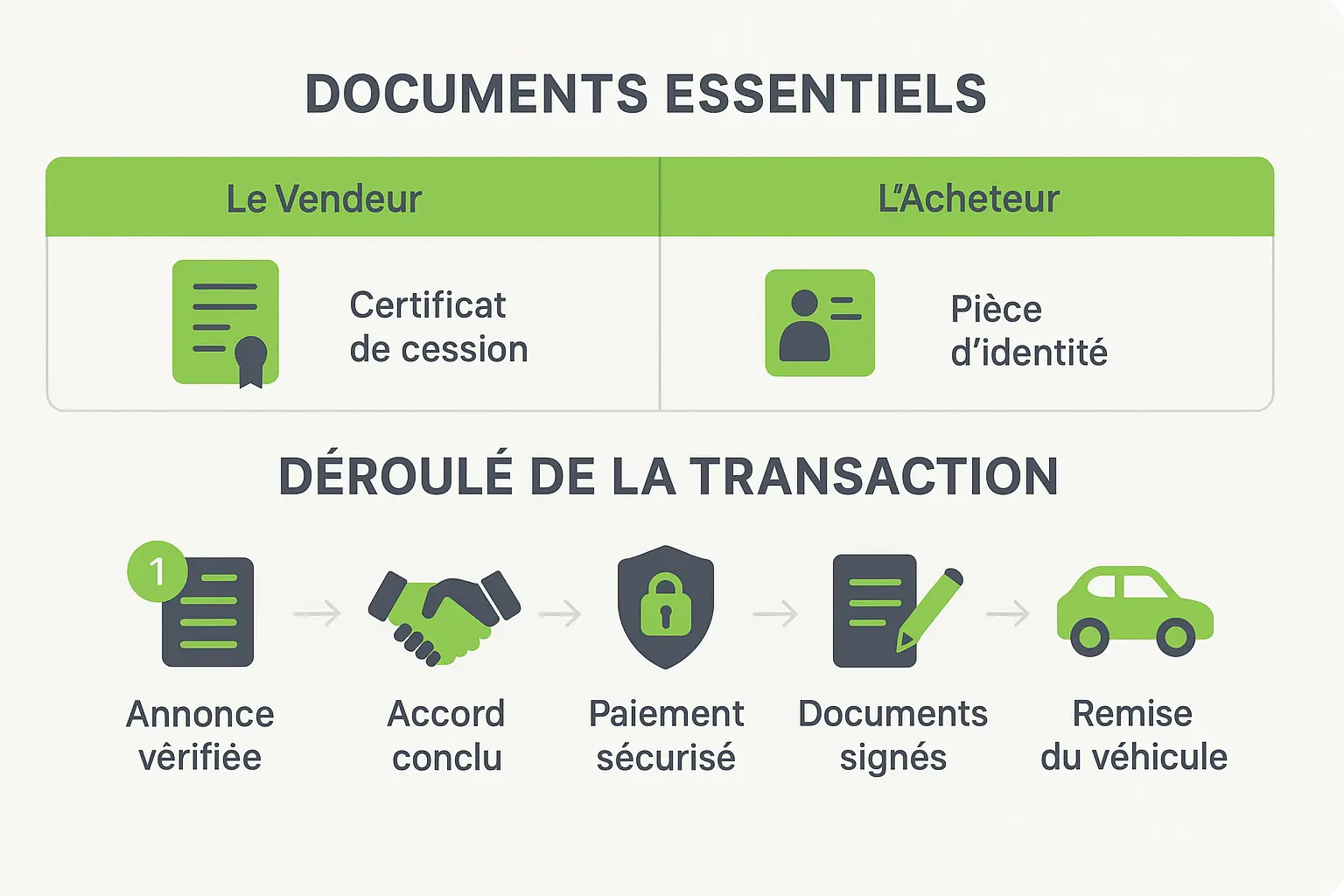 Infographie des étapes clés pour vendre un fusil de chasse