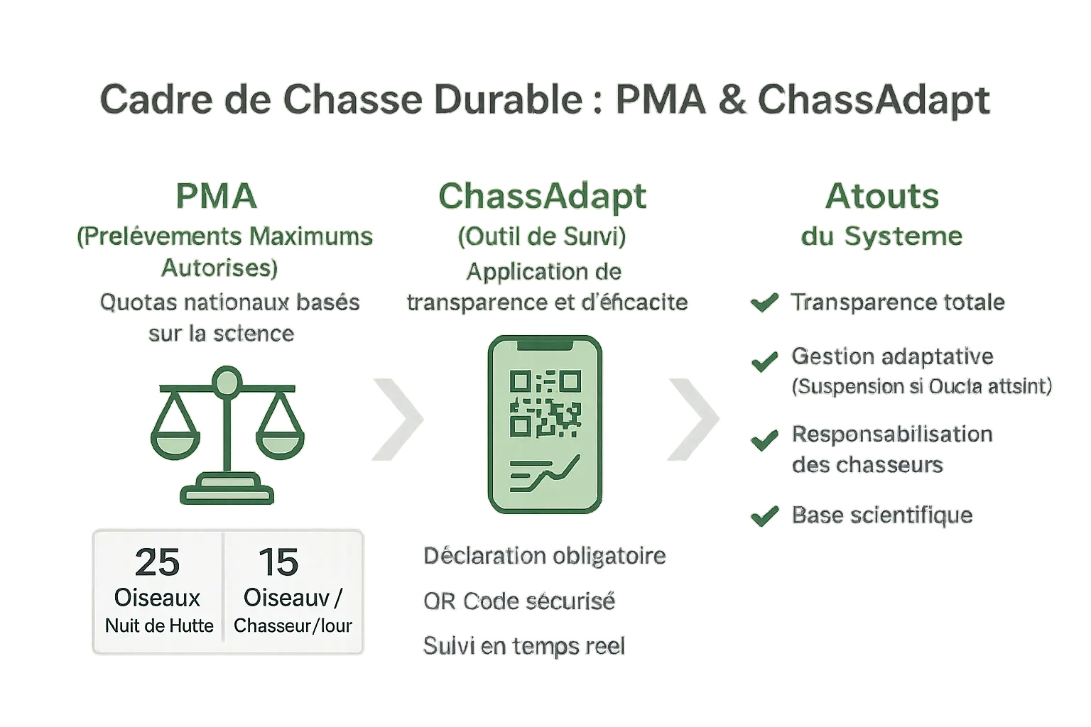 Cadre de chasse durable avec PMA et ChassAdapt