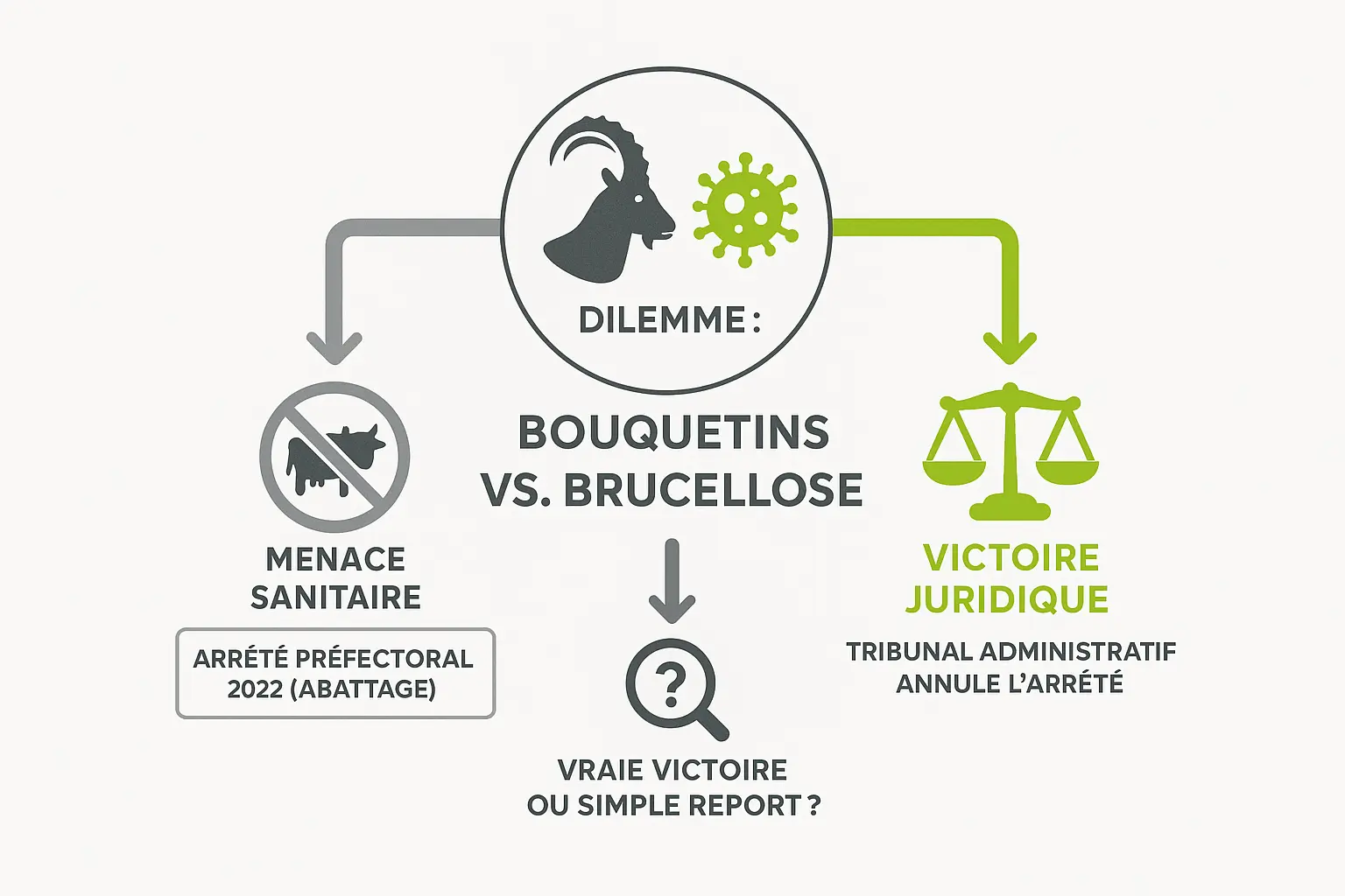 Infographie sur la victoire juridique des bouquetins du Bargy contre la brucellose